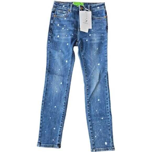 Free People x Sandrine Rose Skinny Jeans Size 24 Polka Blue NWT - Picture 1 of 4